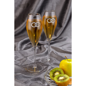 Chinelli Набор из 2 бокалов для шампанского "Fedi Silver" 2973