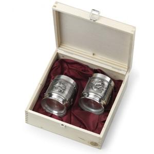Artina SKS Набор бокалов для виски "Ла Палома" 2 шт. в деревянной коробке 10512 (олово 95%)