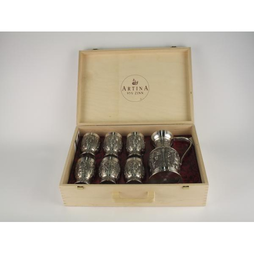 Artina SKS Набор для вина "Сбор винограда" 7 предметов в деревянной коробке 60001А (олово 95%)